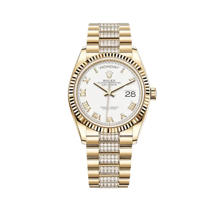 Rolex Day-Date 128238 Yellow Gold White Dial - 图片 1