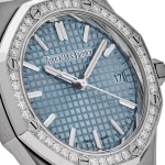 Audemars Piguet Royal Oak 77451ST.ZZ.1361ST.01 Selfwinding '50th Anniversary' Stainless Steel Light Blue Dial Diamond Bezel (2023) - 图片 4
