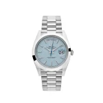Rolex Day-Date 228206 Platinum Ice Blue Diagonal Motif Dial