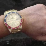 Rolex Submariner Golden Blue / Red Diamond Gold Dial 40mm - 图片 2