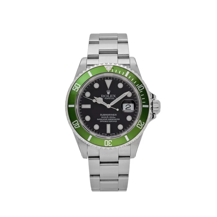 Rolex Submariner Date 16610LV 'Kermit' Bezel Flat 4 Stainless Steel Black Dial Oyster - 图片 1