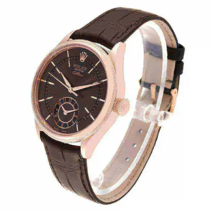 Rolex Cellini Dual Time Rose Gold Automatic Mens Watch 50525-L Box Card - 图片 4