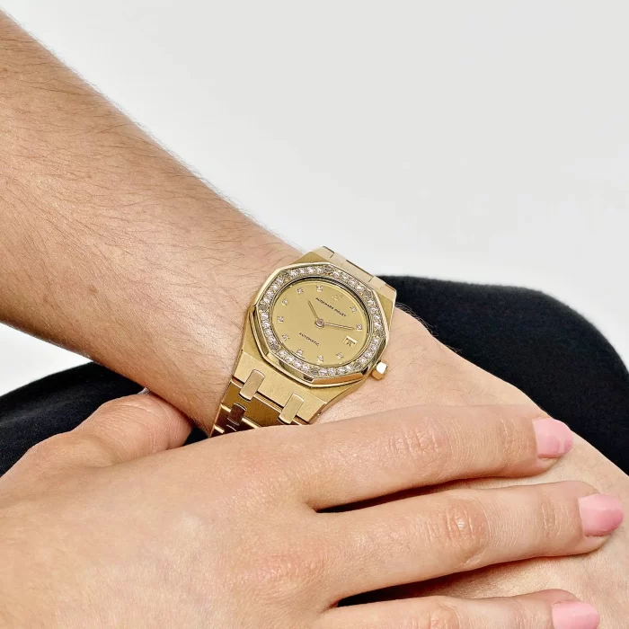Audemars Piguet Royal Oak 14587/708BA Yellow Gold Champagne Diamond Bezel Diamond Dial (1994) - 图片 6