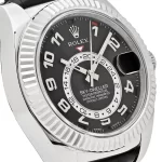 Rolex Sky-Dweller 326139-L(FC) White Gold Black Dial Leather Strap - 图片 5