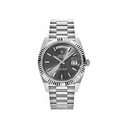 Rolex Day-Date 228239 White Gold Slate Rhodium Grey Dial