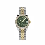 Rolex Datejust 278383RBR Two-Toned Yellow Gold Stainless Steel Green Flower Dial
