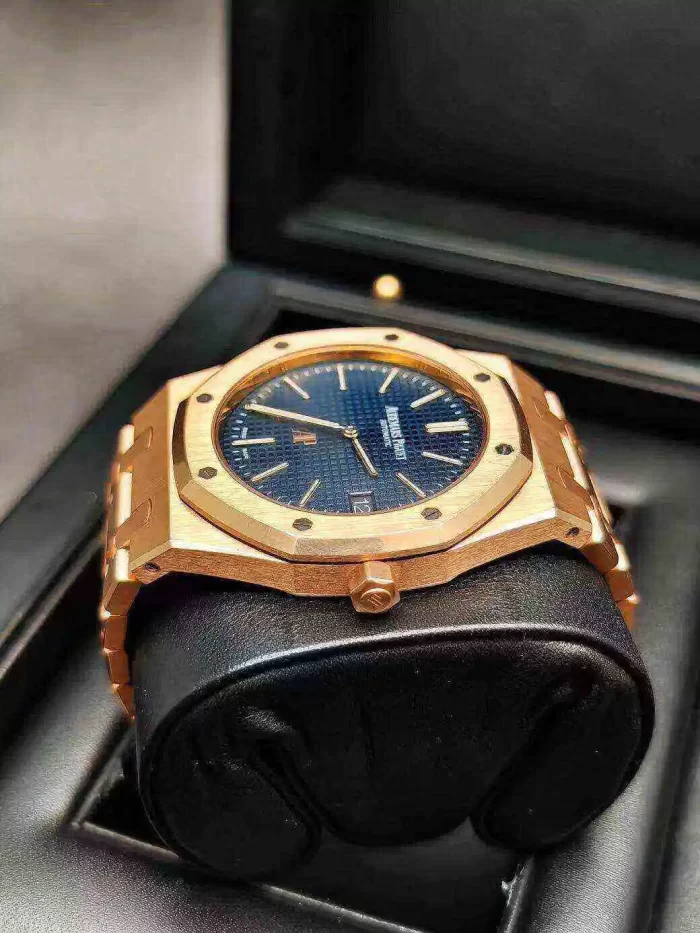 Audemars Piguet Oak Jumbo Extra-thin 39mm Blue dial Yellow Gold Watch 15202BA.OO.1240BA.01 - 图片 5