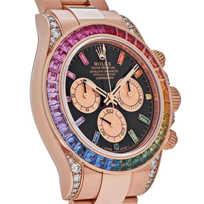 Rolex Cosmograph Daytona 116595 RBOW 'Rainbow' Rose Gold Black Dial Sapphire Bezel - 图片 4