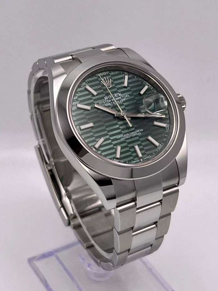 Rolex Datejust 126300 Stainless Steel Green Fluted-Motif Dial Oyster - 图片 6