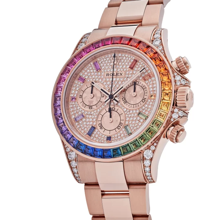 Rolex Daytona 116595RBOW 'Rainbow' Rose Gold Pave Diamond Dial Sapphire Bezel - 图片 5