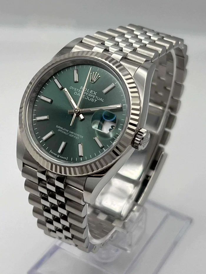 Rolex Datejust 126234 White Gold Stainless Steel Mint Green Dial Oyster (2024) - 图片 4