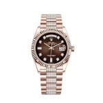 Rolex Day-Date 128235 Rose Gold Brown Diamond Dial - 图片 2