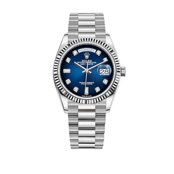 Rolex Day-Date 128239 White Gold Blue Ombre Diamond Dial - Image 2