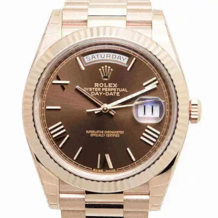Rolex Day-Date 228238 40mm Rose Gold Stainless Steel Automatic Chocolate Dial