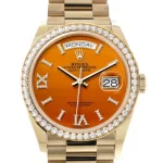 Rolex Day-Date 36 Carnelian Dial Gold Diamond Bezel Watch 128348RBR-0049 128348RBR - 图片 2