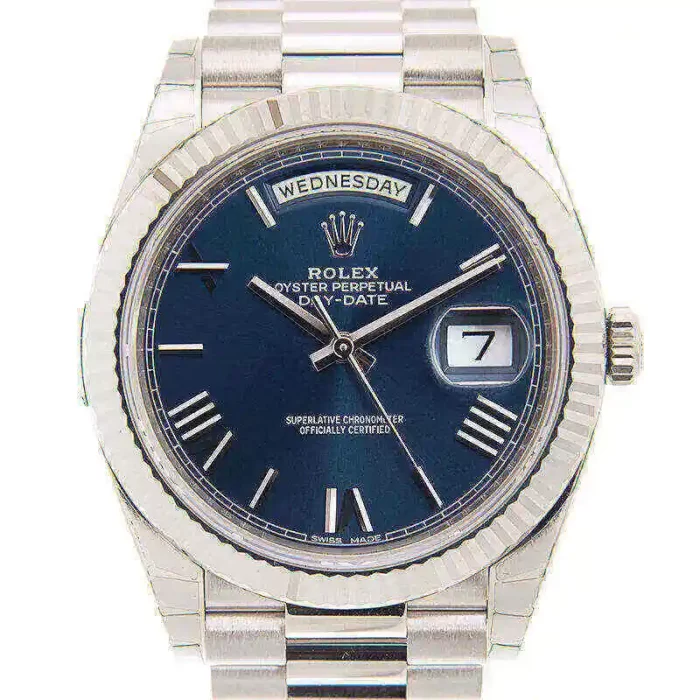 Rolex Day-Date 228239-83419 40mm 18KT White Gold Stainless Steel Automatic Blue Dial - 图片 3