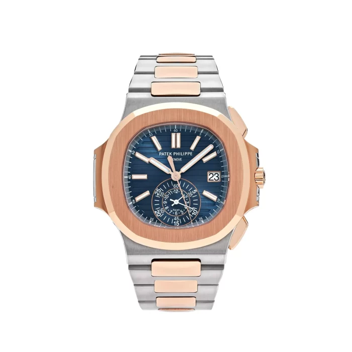 Patek Philippe Nautilus 5980/1AR-001 Chronograph Stainless Steel Rose Gold Blue Dial (2024) - 图片 1