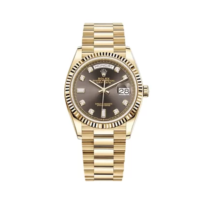 Rolex Day-Date 128238 Yellow Gold Dark Grey Diamond Dial