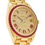 Rolex Day-Date 228398TRU Yellow Gold Roman Dial Ruby Bezel - 图片 5
