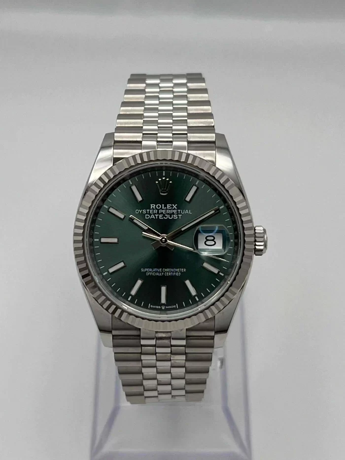 Rolex Datejust 126234 White Gold Stainless Steel Mint Green Dial Oyster (2024) - 图片 2