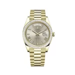 Rolex Day-Date 228398TBR Yellow Gold Diamond Bezel Silver Dial - Image 2