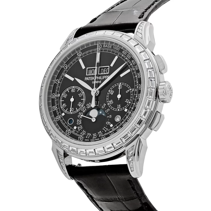 Patek Philippe Grand Complications 5271P-001 Perpetual Calendar Platinum Black Dial Baguette Bezel - 图片 7
