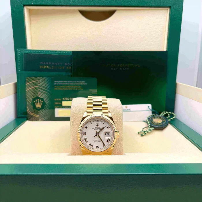 Rolex Day-Date 128238 Yellow Gold White Dial - 图片 4