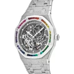 Audemars Piguet Royal Oak 15412BC.YG.1224BC.03 Double Balance Wheel Rainbow Bezel Frosted White Gold - 图片 3