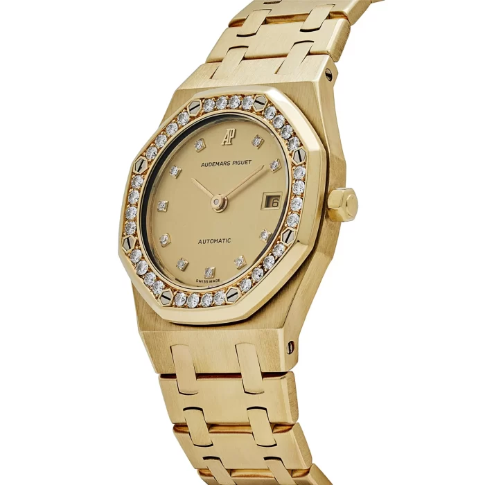 Audemars Piguet Royal Oak 14587/708BA Yellow Gold Champagne Diamond Bezel Diamond Dial (1994) - 图片 4