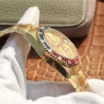 Rolex Submariner Golden Blue / Red Diamond Gold Dial 40mm - 图片 4