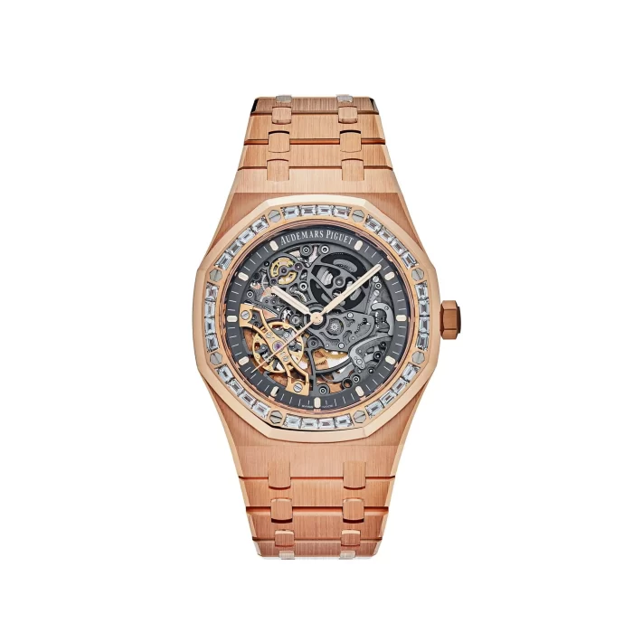 Audemars Piguet Royal Oak 15412OR.ZZ.1220OR.01 Double Balance Wheel Openworked Rose Gold Baguette Bezel (2021) - 图片 1
