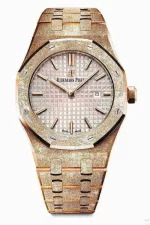 Audemars Piguet Oak Frosted Gold Silver dial, 33mm, 18k Rose gold, 67653OR.GG.1263OR.01 - 图片 2