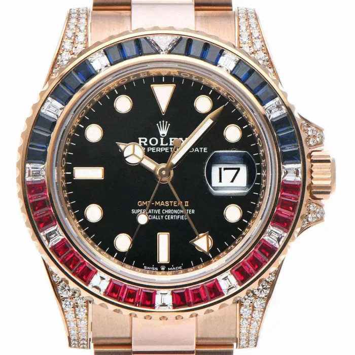 Rolex GMT-Master II 1267555SARU 'SARU' Rose Gold Black Dial Diamond Bezel - 图片 3