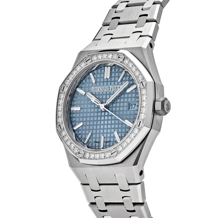 Audemars Piguet Royal Oak 77451ST.ZZ.1361ST.01 Selfwinding '50th Anniversary' Stainless Steel Light Blue Dial Diamond Bezel (2023) - 图片 5