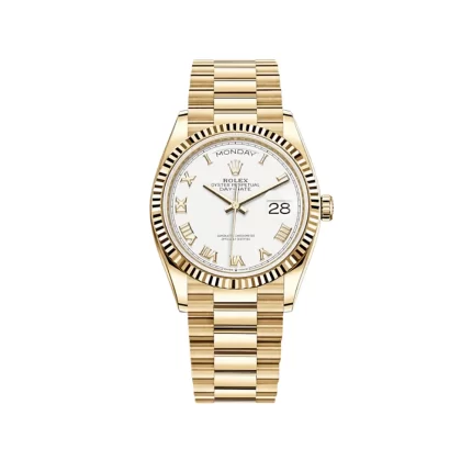 Rolex Day-Date 128238-0113 Yellow Gold White Dial