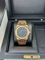 Audemars Piguet Oak Jumbo Extra-thin 39mm Blue dial Yellow Gold Watch 15202BA.OO.1240BA.01 - 图片 4