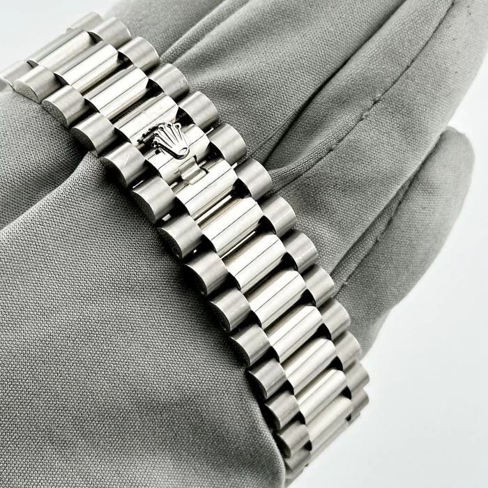 Rolex Day-Date 228396TBR Platinum Diamond Bezel Ice Blue Diamond Dial - Image 6
