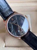 Rolex Cellini Dual Time Rose Gold Automatic Mens Watch 50525-L - 图片 4