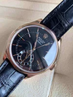 Rolex Cellini Dual Time Rose Gold Automatic Mens Watch 50525-L - 图片 3