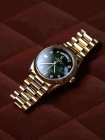 Rolex Day-Date 128238-0069 36mm Green ombre Extremely Rare 18KT Yellow Gold Stainless Steel Automatic Green Dial - 图片 4