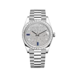 Rolex Day-Date 228396TBR Platinum Diamond Bezel Diamond-Paved Dial (2023)