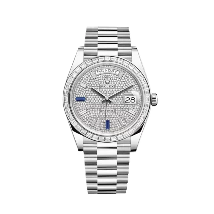 Rolex Day-Date 228396TBR Platinum Diamond Bezel Diamond-Paved Dial (2023)