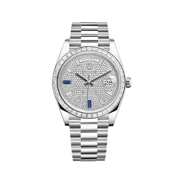 Rolex Day-Date 228396TBR Platinum Diamond Bezel Diamond-Paved Dial (2023) - 图片 1