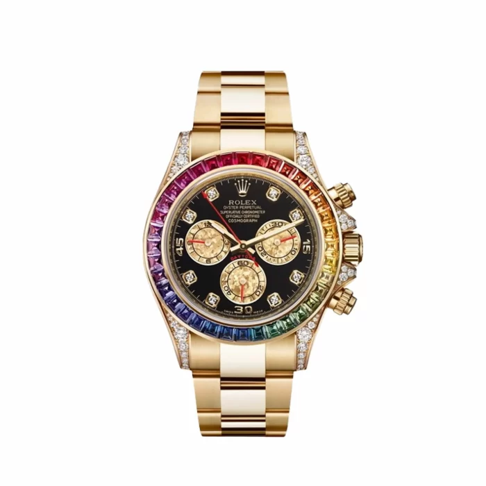 Rolex Daytona 116598RBOW 'Rainbow' Yellow Gold Black Dial Sapphire Bezel - 图片 1