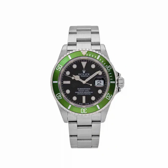 Rolex Submariner Date 16610V 'Kermit' Bezel Flat 4 Stainless Steel Black Dial Oyster (2003) - 图片 4