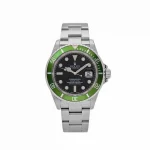 Rolex Submariner Date 16610V 'Kermit' Bezel Flat 4 Stainless Steel Black Dial Oyster (2003)