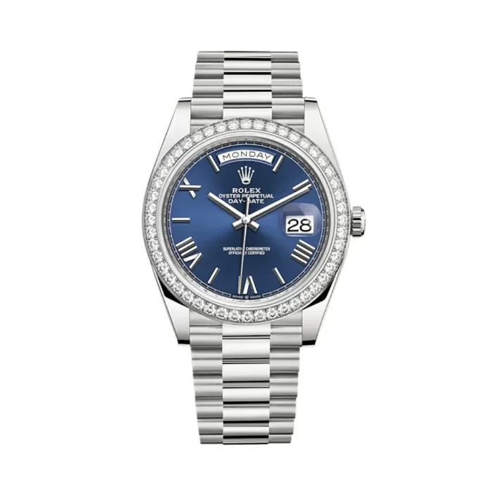 Rolex Day-Date 228349RBR White Gold Diamond Bezel Blue Dial - 图片 1