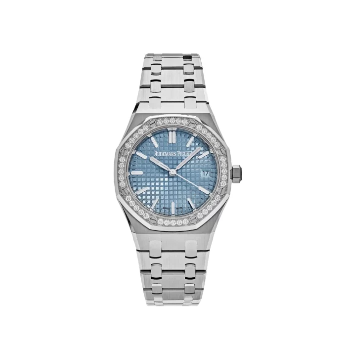 Audemars Piguet Royal Oak 77451ST.ZZ.1361ST.01 Selfwinding '50th Anniversary' Stainless Steel Light Blue Dial Diamond Bezel (2023) - 图片 1