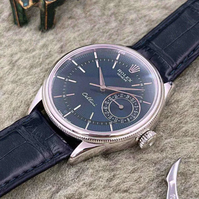 Rolex Cellini Date White Gold Blue Dial Mens Watch 50519-L - 图片 6