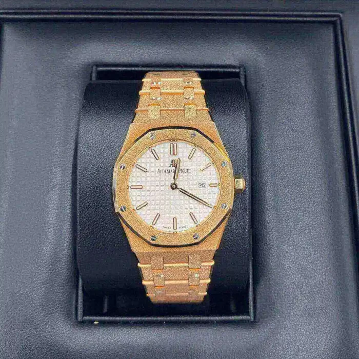 Audemars Piguet Oak Frosted Gold Silver dial, 33mm, 18k Rose gold, 67653OR.GG.1263OR.01 - 图片 3